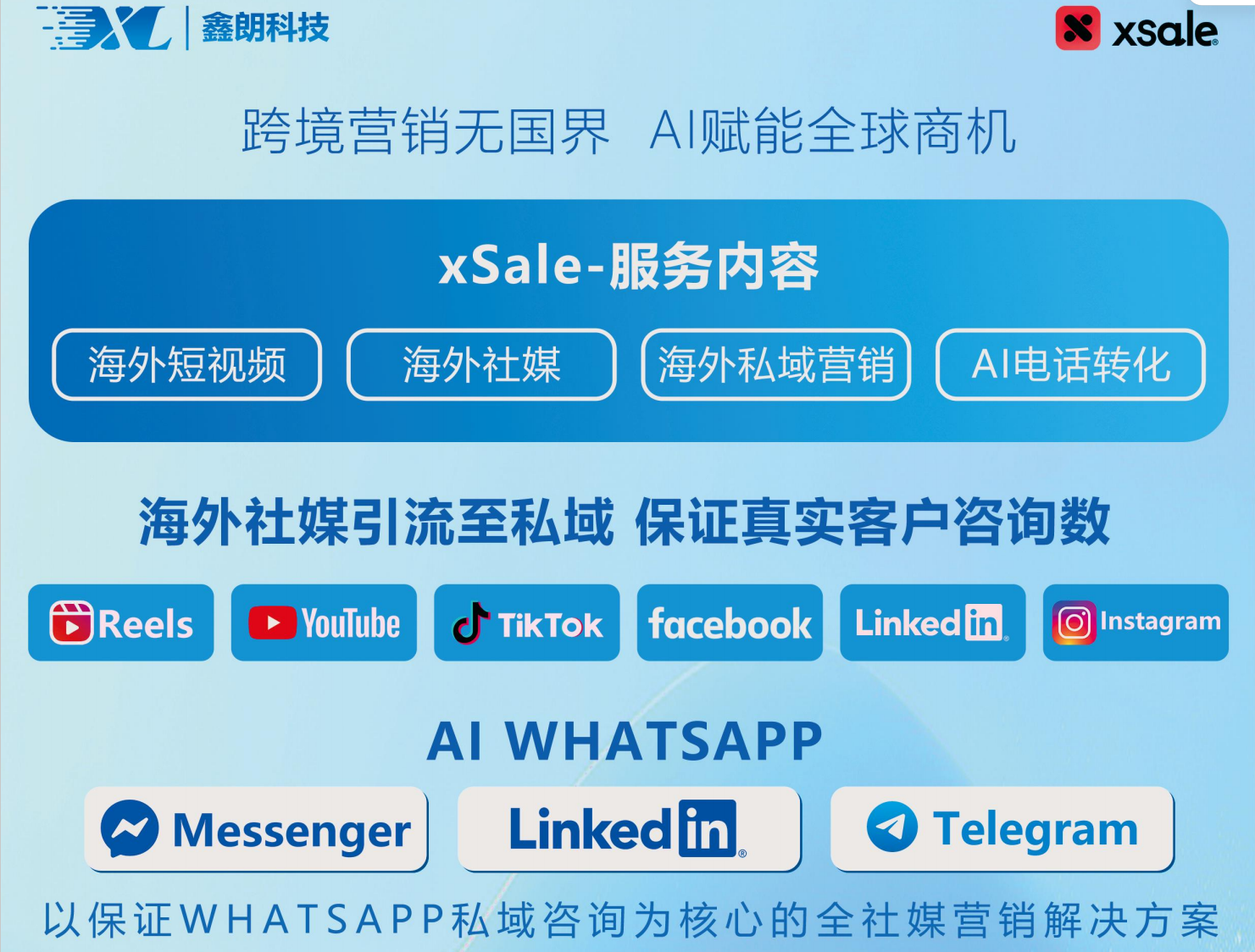 XSALE跨境全域营销服务示意图