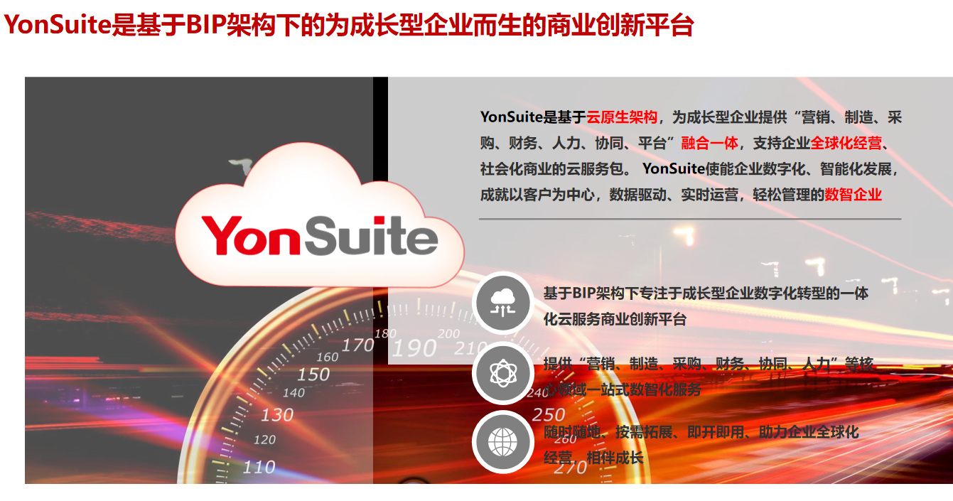 YonSuite是基于BIP架构下的为成长型企业而生的商业创新平台