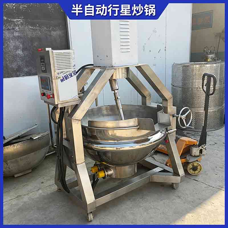 凉粉搅拌齿炒制锅核心部件与工艺示意图