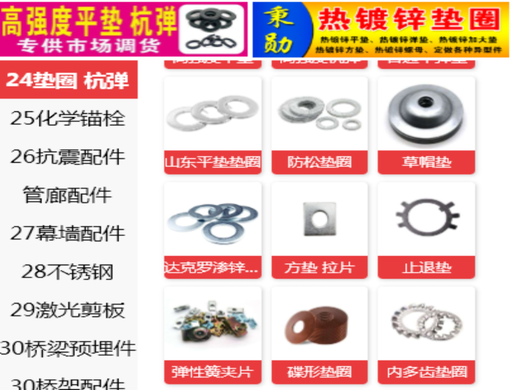 垫圈产品展示