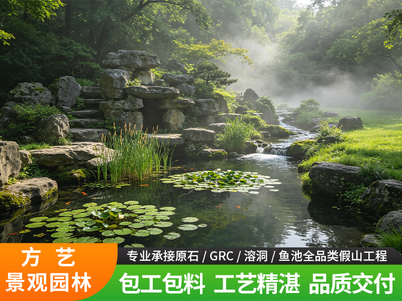 鱼池假山