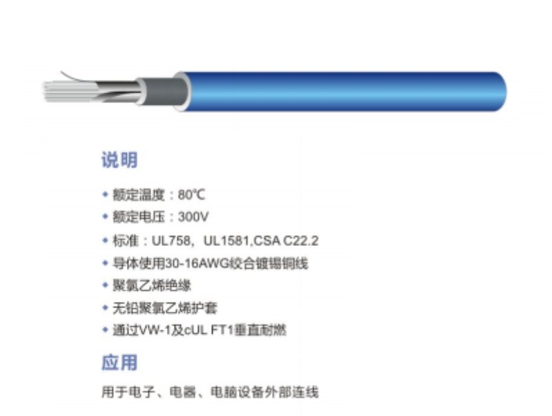 UL 2464 多芯PVC绝缘护套线