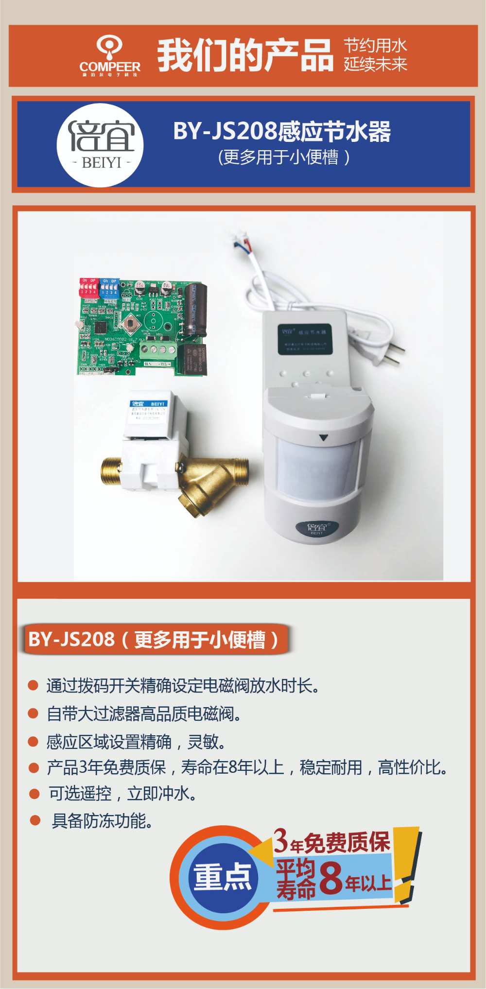 BY-JS208感应节水器