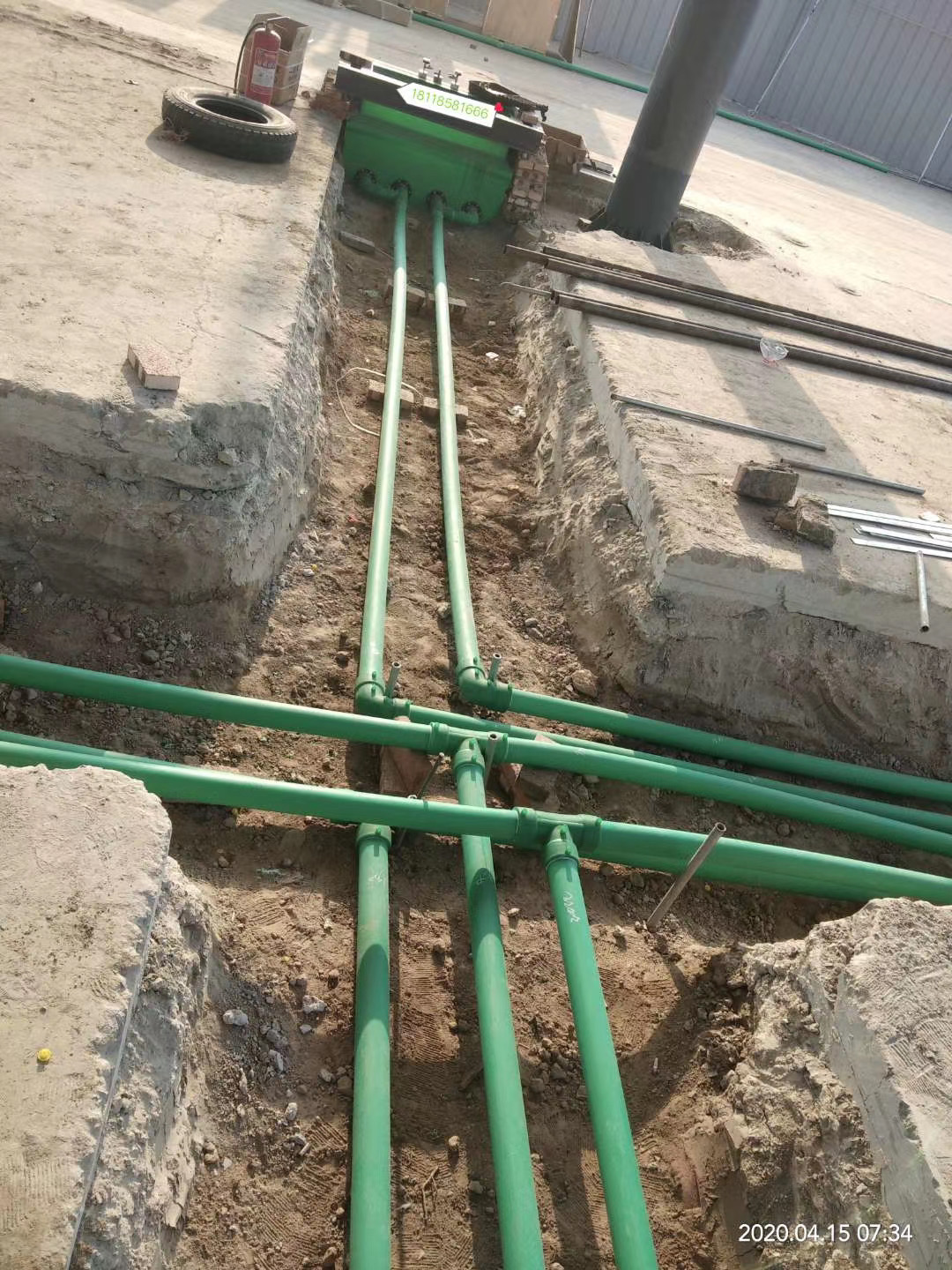 虹吸管安装现场