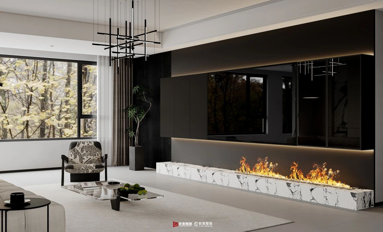 轩尼饰家全案设计作品展示:新中式风格别墅茶室