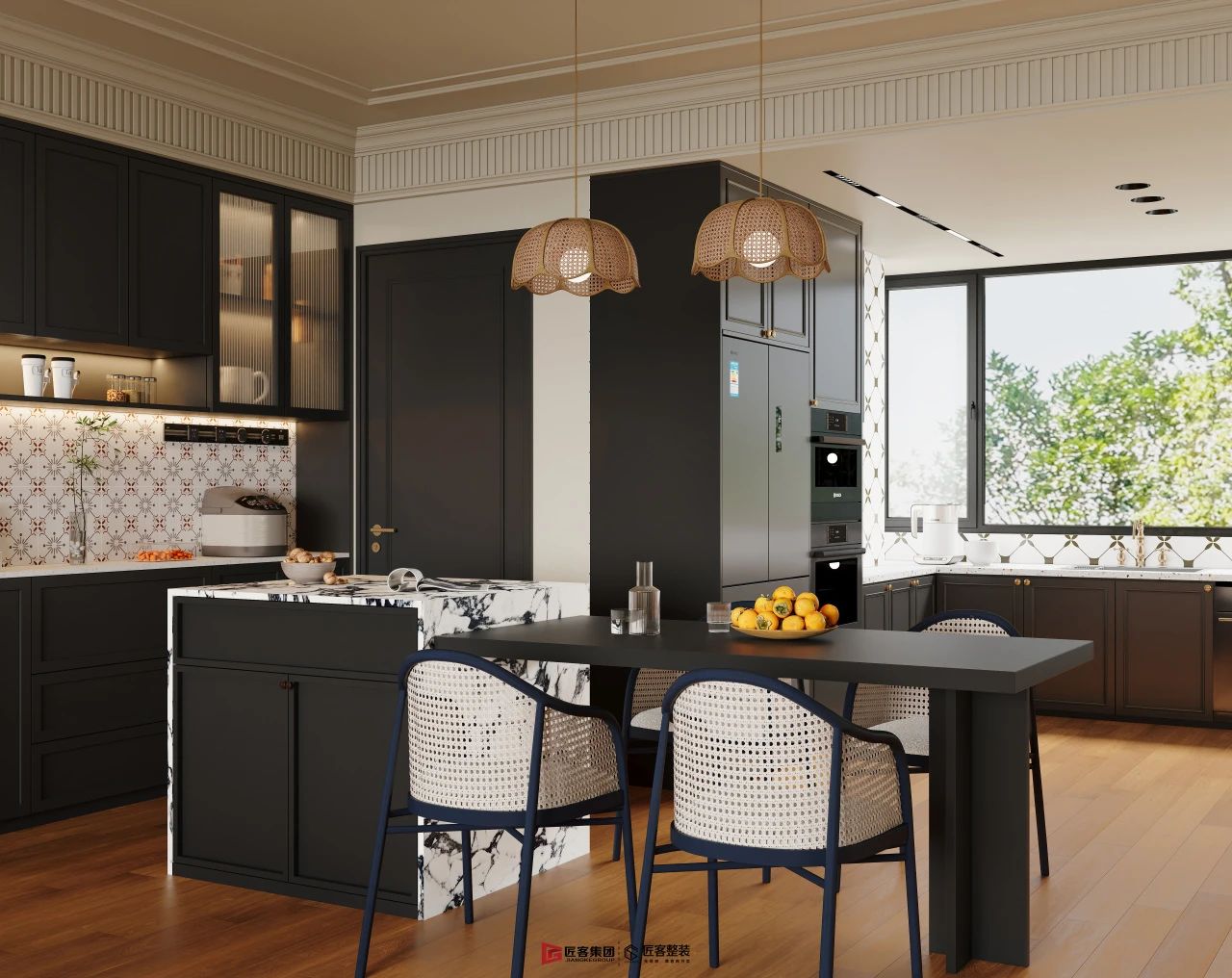 新中式别墅客厅实景