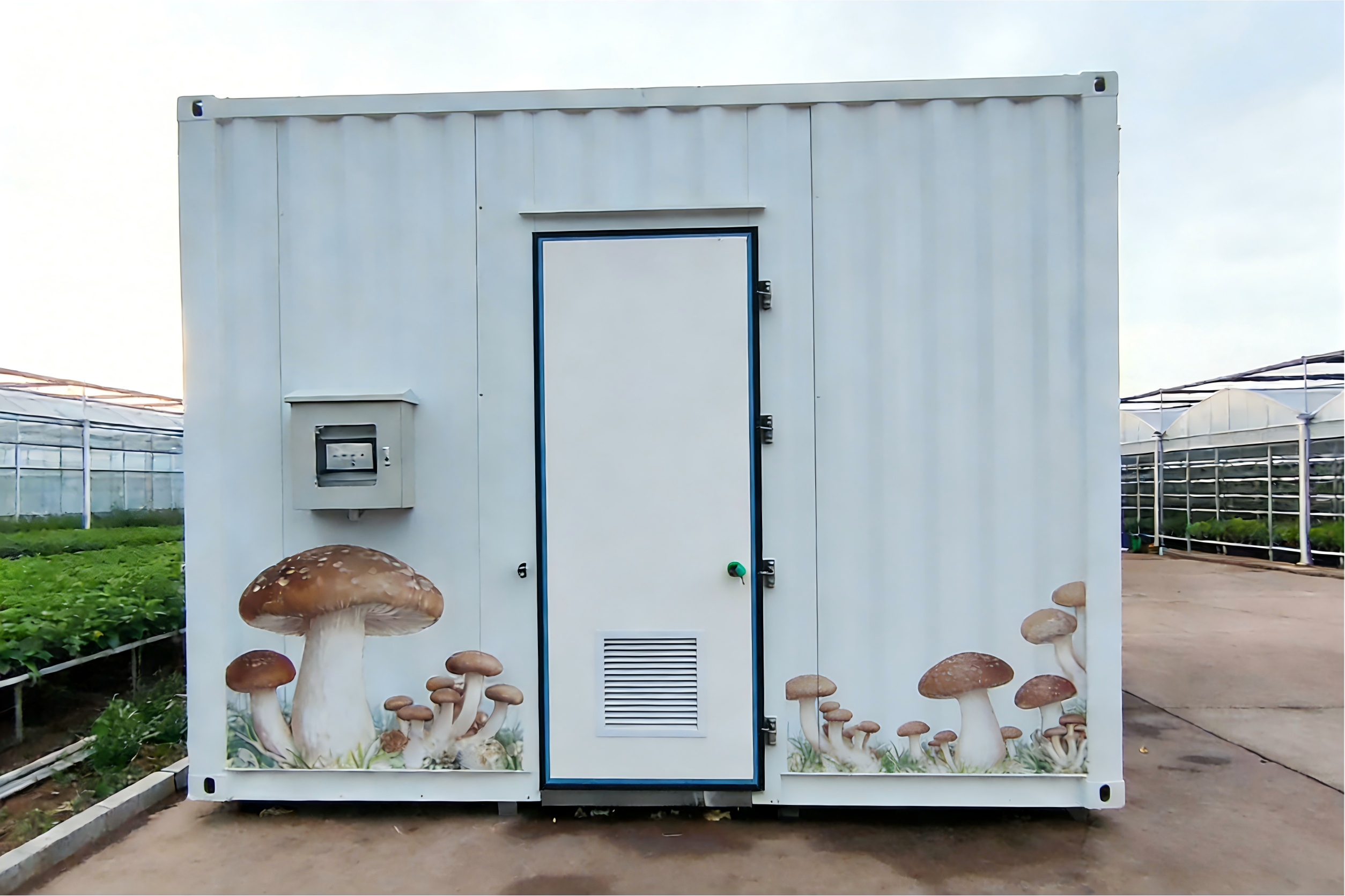 菌菇集装箱内部立体栽培架示意图