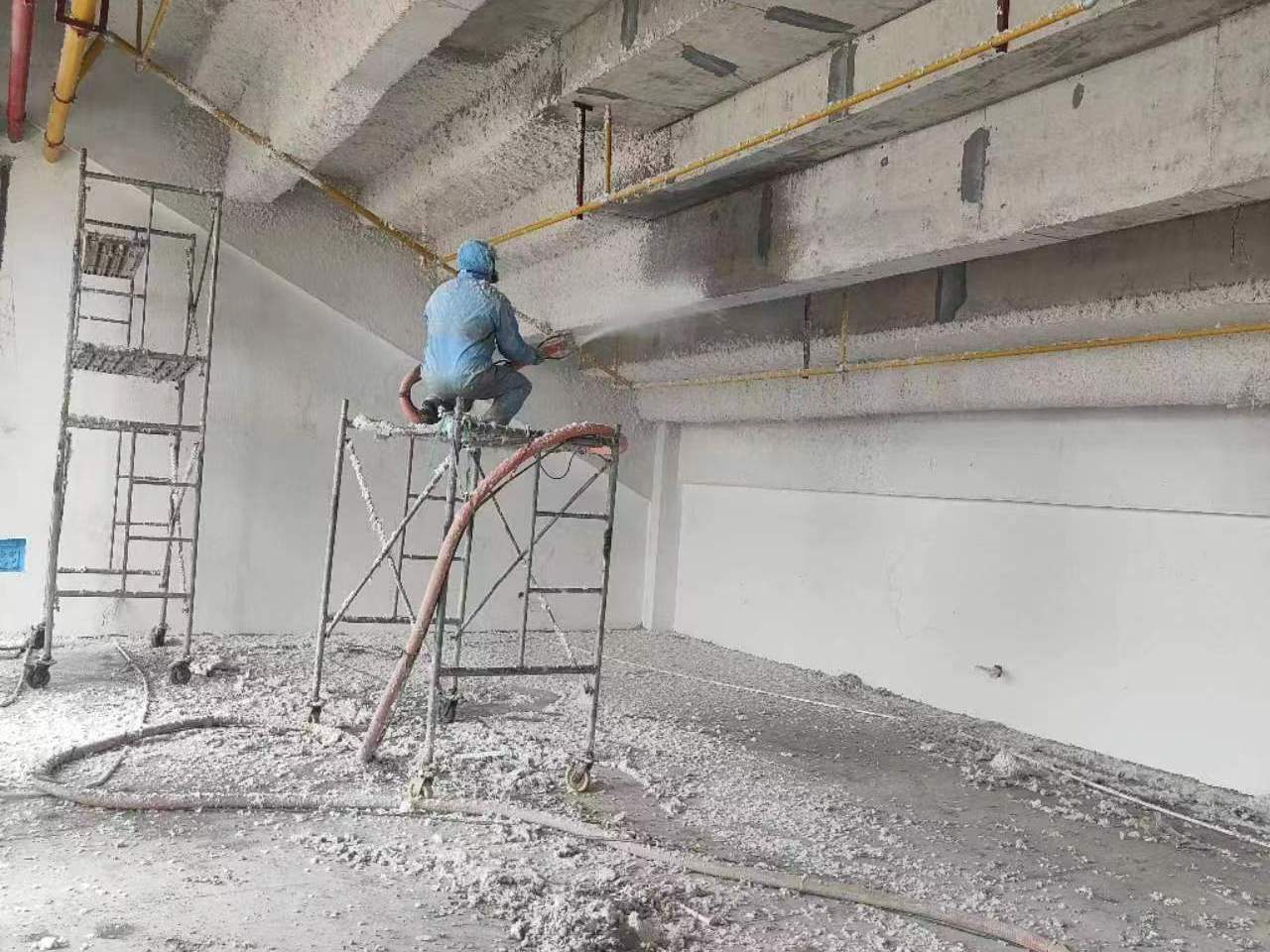 无机纤维喷涂完工效果展示