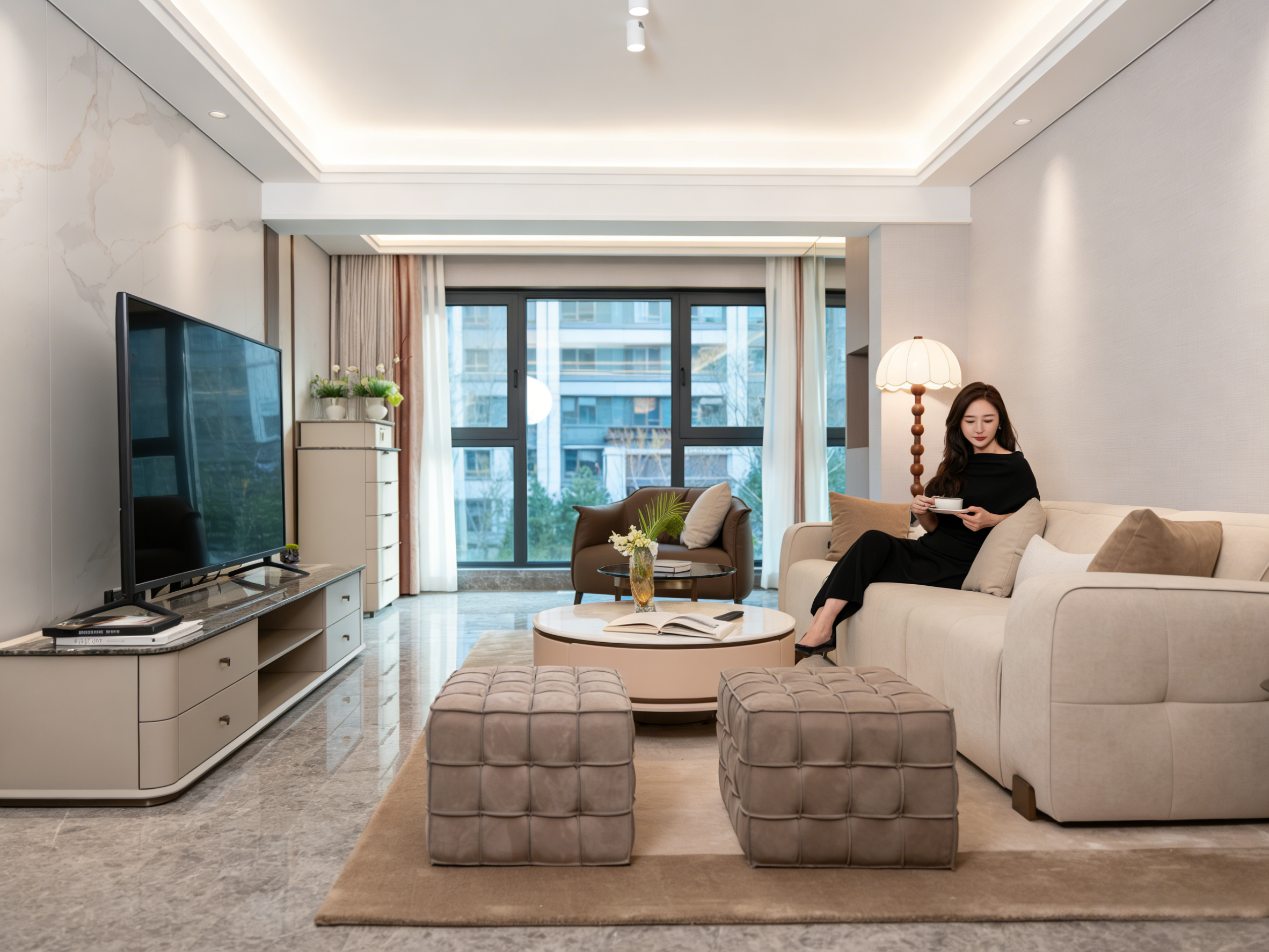 现代艺术感软装空间搭配示意