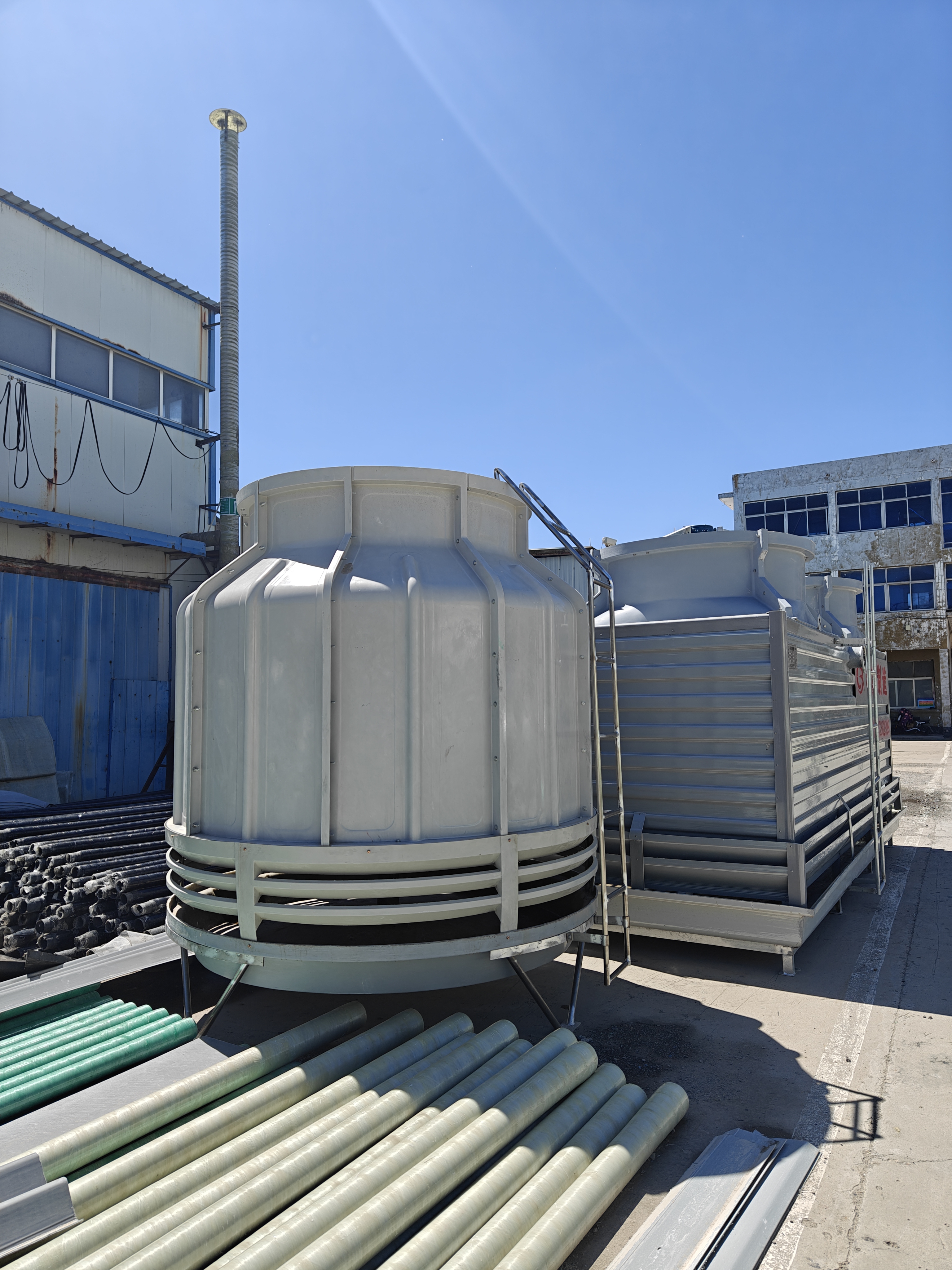 玻璃钢冷却塔内部填料与布水系统细节