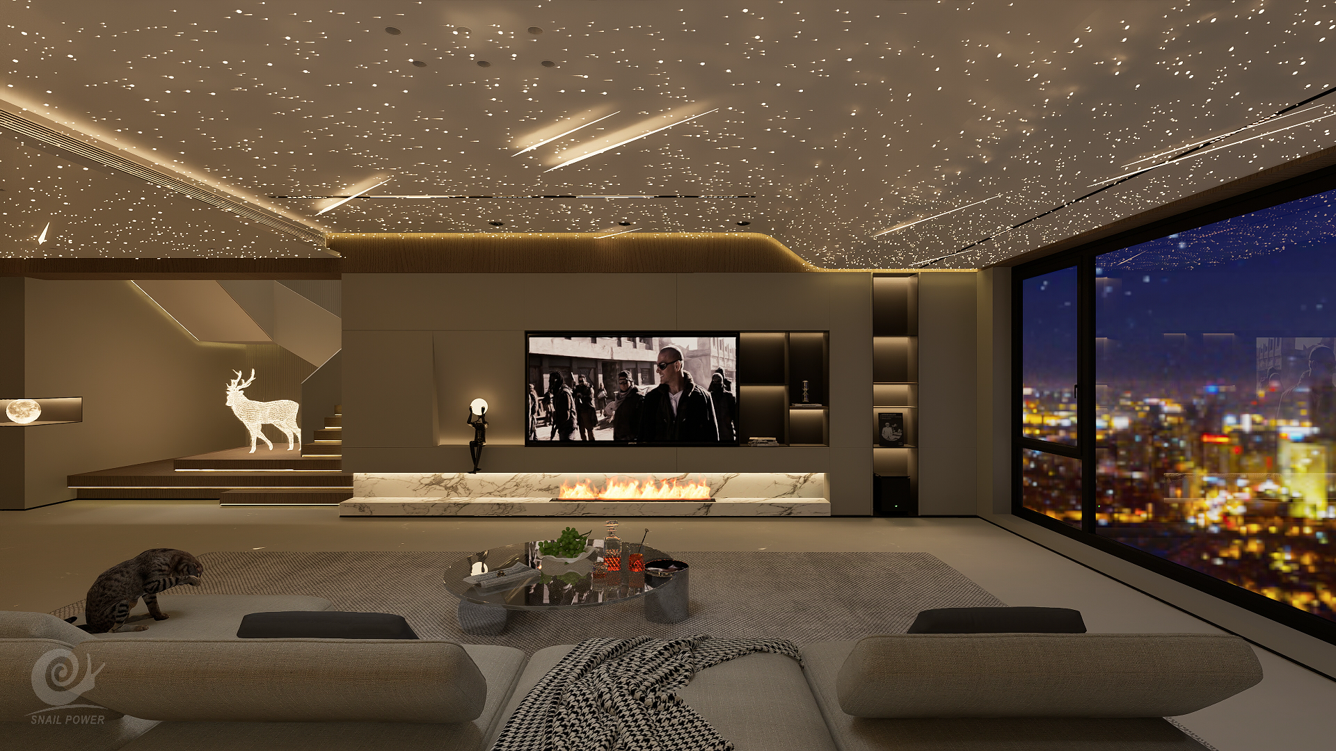 SNAIL POWER蜗牛音响隐形安装效果示意