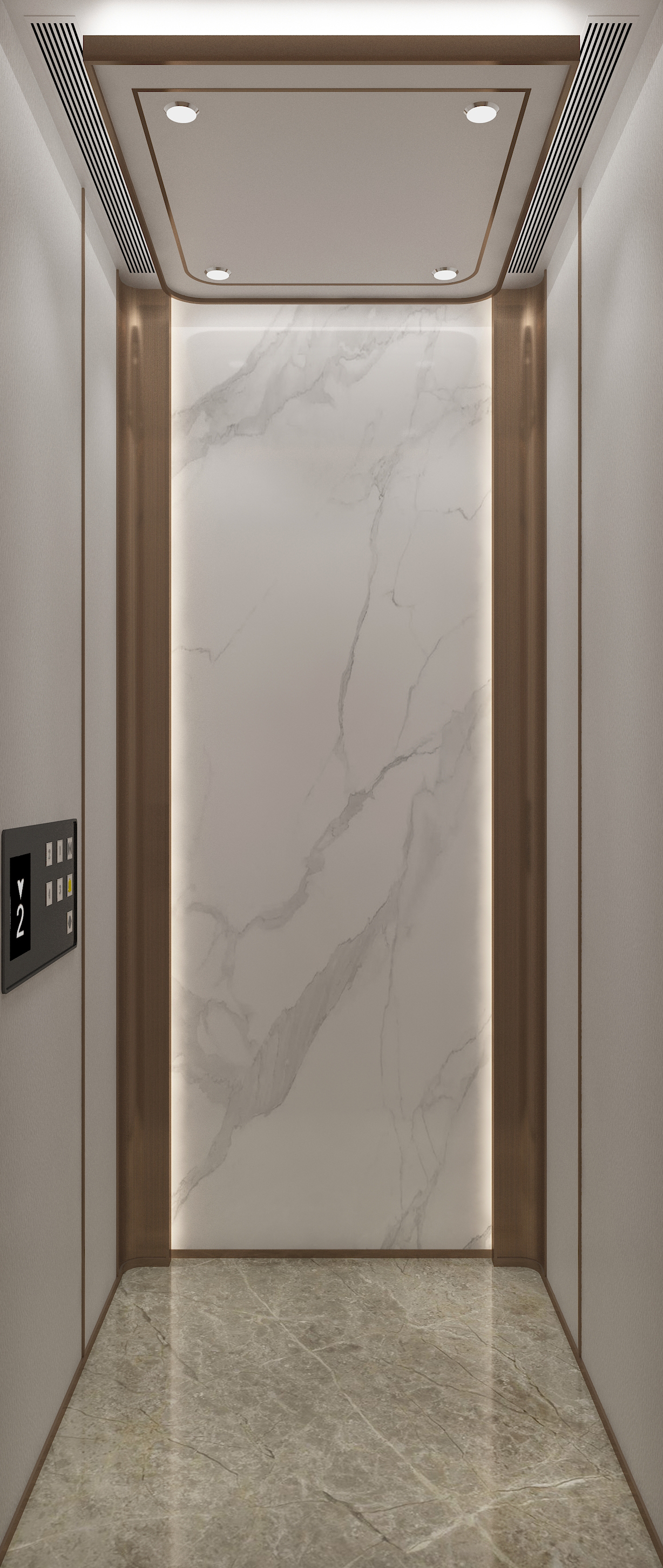 现代风格电梯内饰细节