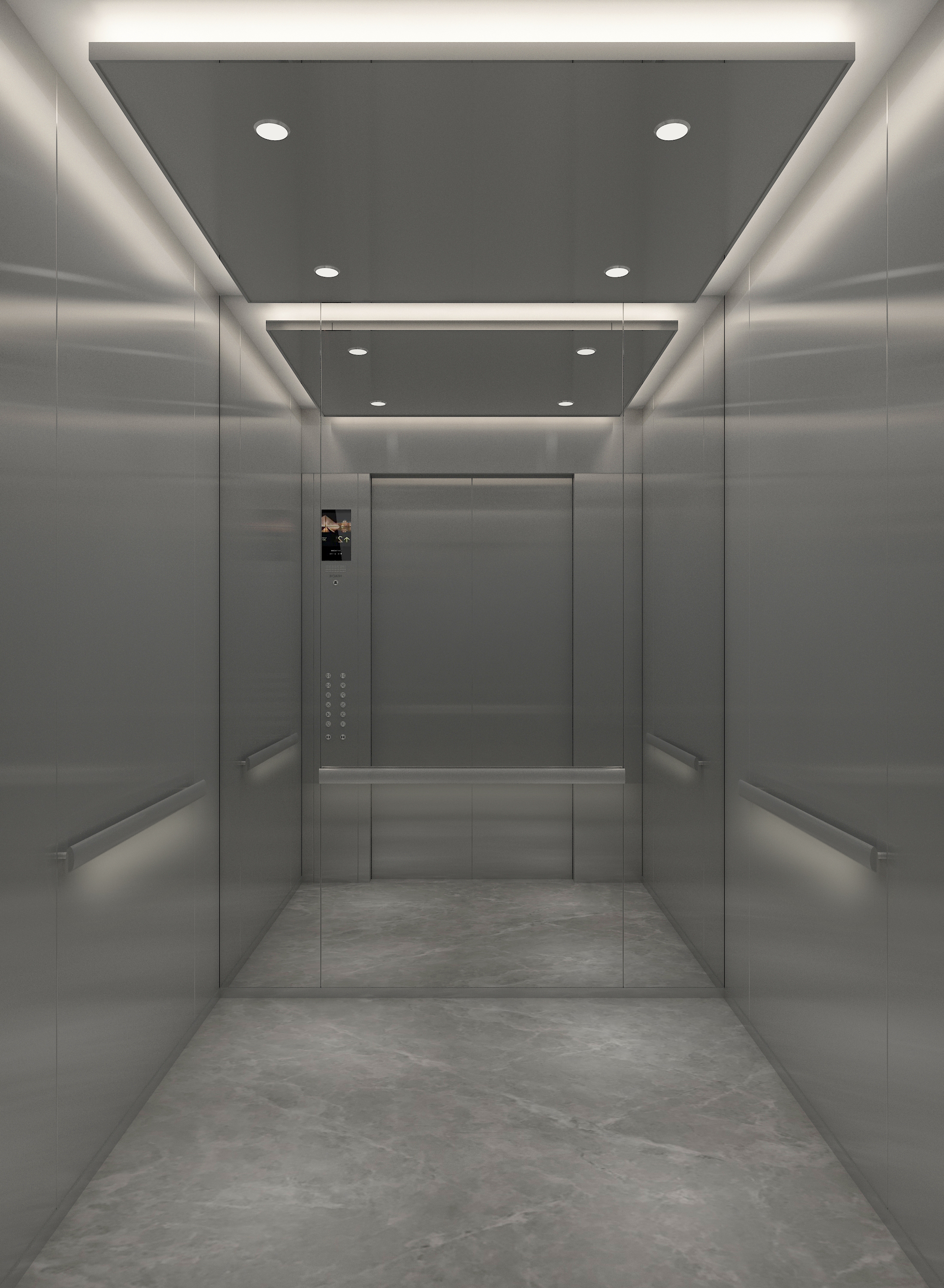 现代科技感电梯轿厢内部