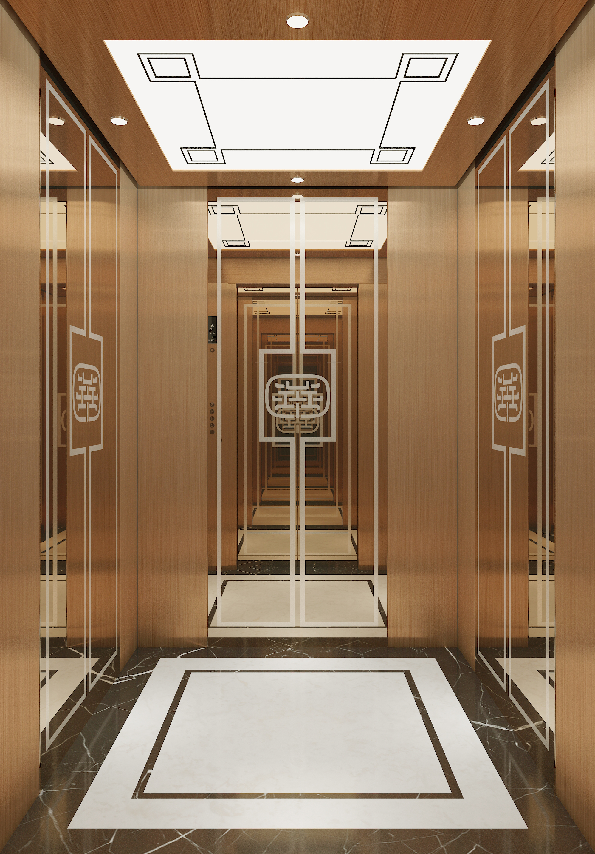 电梯装潢效果图2