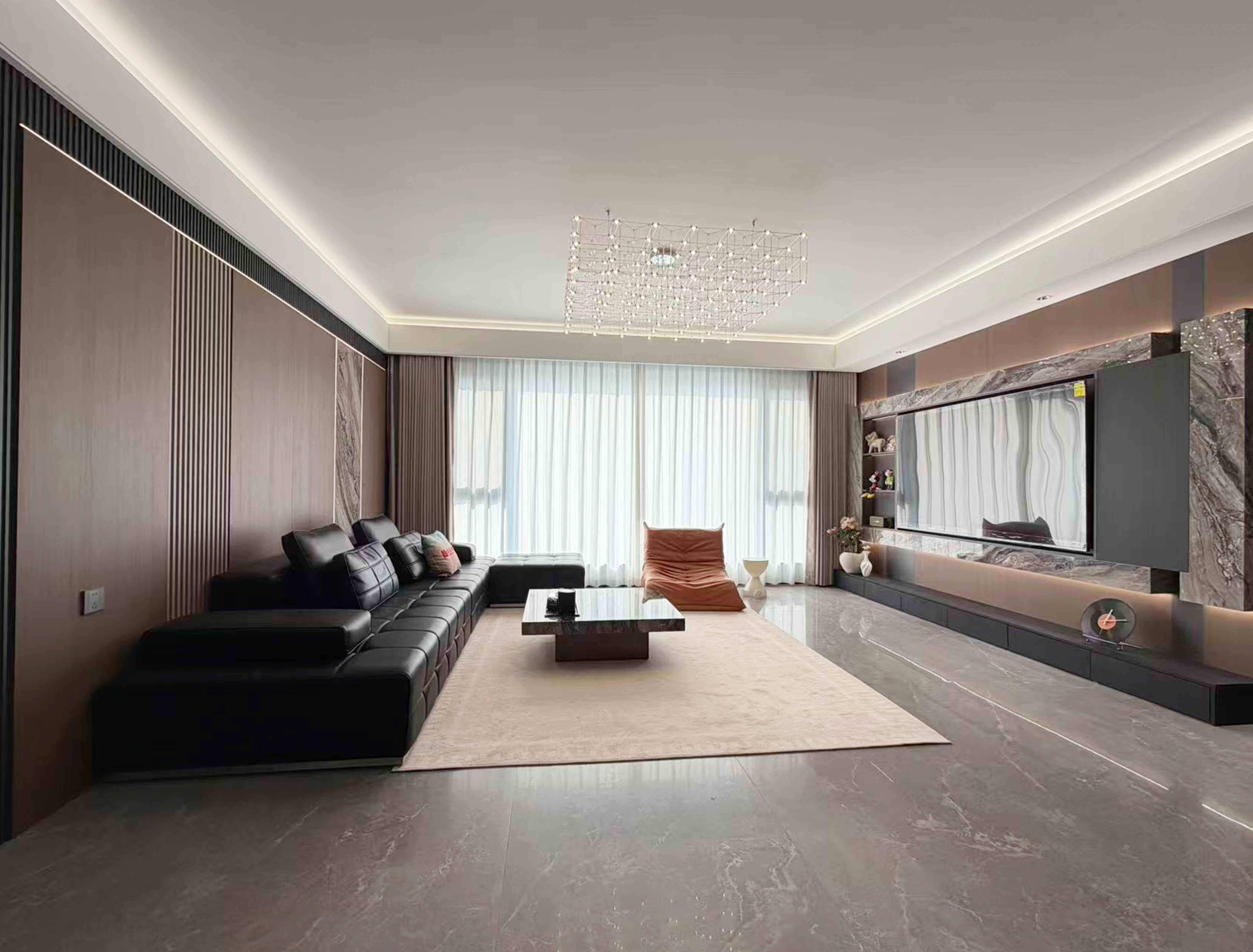 全案设计效果与实景对比示意